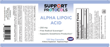 Load image into Gallery viewer, Alpha Lipoic Acid 250 mg 120 Veg Capsules