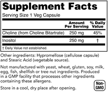 Load image into Gallery viewer, Choline & Inositol 250/250 mg 100 Veg Capsules