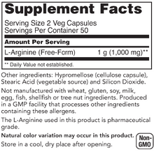 Load image into Gallery viewer, L-Arginine 500 mg Veg 100 Capsules