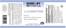 Load image into Gallery viewer, L-Carnitine 500 mg 60 Veg Capsules