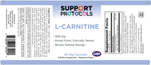 Load image into Gallery viewer, L-Carnitine 500 mg 60 Veg Capsules
